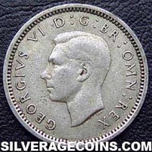 1942 George VI British Silver Threepence (Obverse)