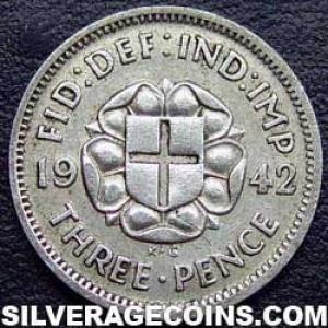 1942 George VI British Silver Threepence (Reverse)