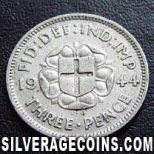 1944 George VI British Silver Threepence (Reverse)