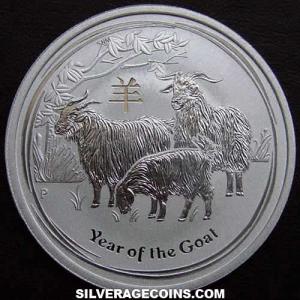 2015 P Elizabeth II Australian 50 Cents 1/2 Ounce Silver (Lunar II: Goat) (Reverse)