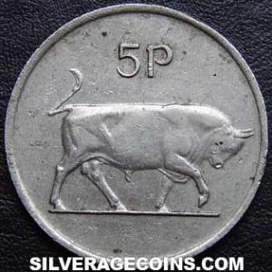 1975 Irish 5 Pence (large) (Reverse)