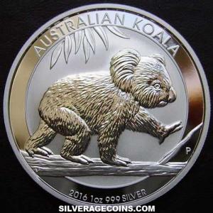 2016 P Elizabeth II Australian Dollar 1 Ounce Silver Koala (Reverse)
