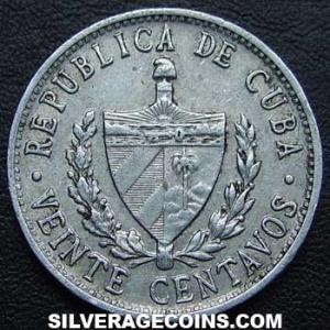 1969 Cuban 20 Centavos (Obverse)