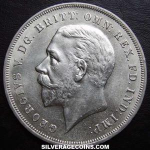 Corona de Plata Británica de Jorge V (art decó) 1935 (Anverso)