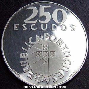 ND (1976) Portuguese Silver 250 Escudos (1974 Revolution) (Obverse)