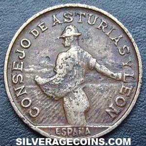 1937 Spanish Peseta (Asturias and Leon) (Obverse)
