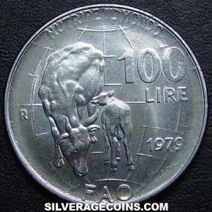 1979 R Italian 100 Lire (F.A.O.) (Reverse)