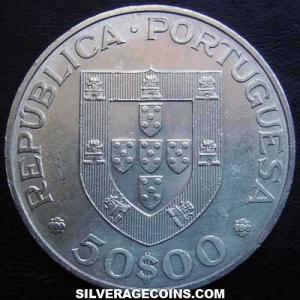 ND (1969) Portuguese Silver 50 Escudos (Marechal Carmona) (Obverse)