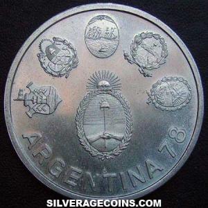 1978 Argentinian Silver 2000 Pesos (World Cup) (Obverse)