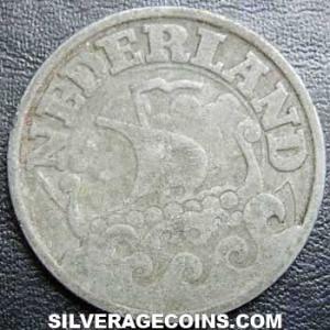 1943 Wilhelmina I Dutch 25 Cents (Obverse)