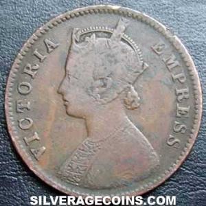 1889 (c) Victoria British India Quarter Anna (Obverse)