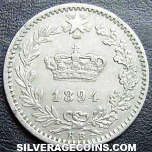 1894 KB Umberto I Italian 20 Centesimi (Obverse)