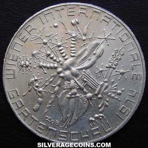 1974 Austrian Silver 50 Schillings (Vienna International Flower Show) (Reverse)