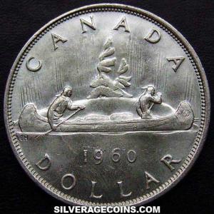 1960 Elizabeth II Canadian "Voyageur" Silver Dollar (Reverse)