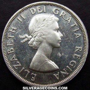 1961 Elizabeth II Canadian "Voyageur" Silver Dollar (Obverse)