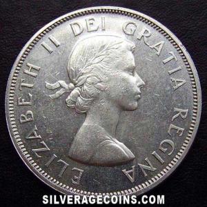 1962 Elizabeth II Canadian "Voyageur" Silver Dollar (Obverse)