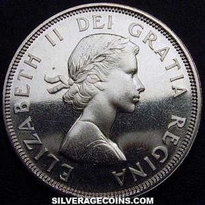 Dólar de Plata Canadiense de Isabel II (Charlottetown) ND (1964) (Anverso)