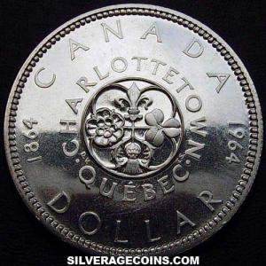 Dólar de Plata Canadiense de Isabel II (Charlottetown) ND (1964) (Reverso)