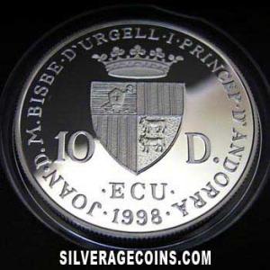 1998 Proof Andorran Silver 10 Diners (George Friedrich Handel) (Obverse)