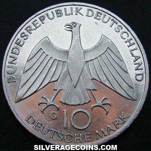 1972 G German Federal Republic Silver 10 Marks (Munich Olympics) (Obverse)
