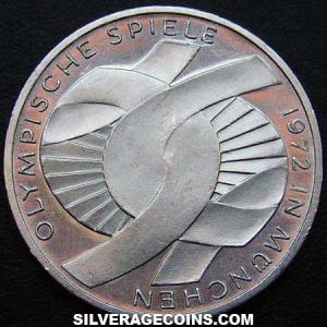 1972 G German Federal Republic Silver 10 Marks (Munich Olympics) (Reverse)