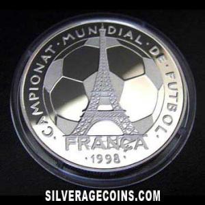 1997 Proof Andorran Silver 10 Diners (1998 Football World Cup) (Reverse)