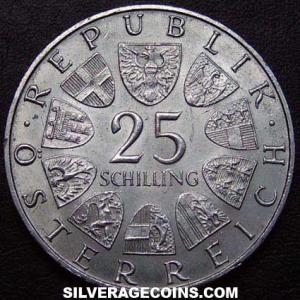 1969 Austrian Silver 25 Schillings (Peter Rosegger) (Obverse)