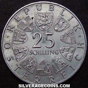 1971 Austrian Silver 25 Schillings (Vienna Bourse) (Obverse)