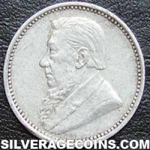 1896 South African Silver "ZAR" Threepence (Obverse)