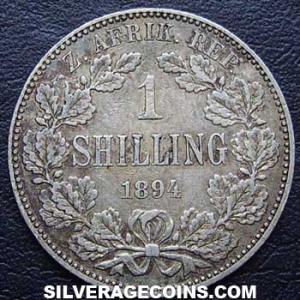 1894 South African Silver "ZAR" Shilling (Reverse)