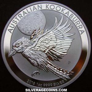 2018 P Elizabeth II Australian Dollar 1 Ounce Silver Kookaburra (Reverse)