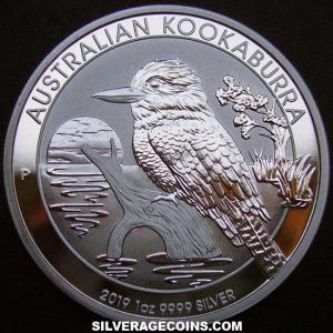 2019 P Elizabeth II Australian Dollar 1 Ounce Silver Kookaburra (Reverse)
