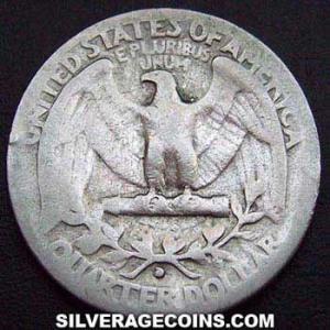 1935 D United States "Washington" Silver Quarter Dollar (Reverse)