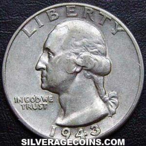 1943 United States "Washington" Silver Quarter Dollar (Obverse)