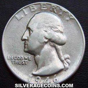 1946 United States "Washington" Silver Quarter Dollar (Obverse)