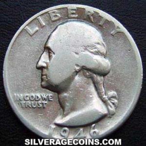 1946 D United States "Washington" Silver Quarter Dollar (Obverse)