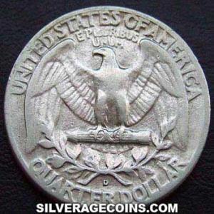1950 D United States "Washington" Silver Quarter Dollar (Reverse)
