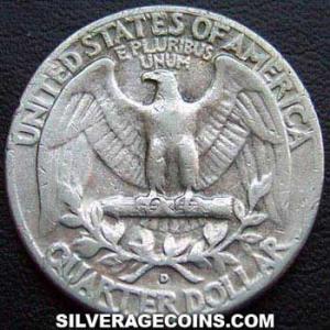 1951 D United States "Washington" Silver Quarter Dollar (Reverse)