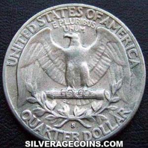 1951 S United States "Washington" Silver Quarter Dollar (Reverse)