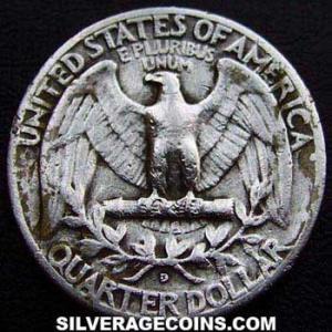 1953 D United States "Washington" Silver Quarter Dollar (Reverse)