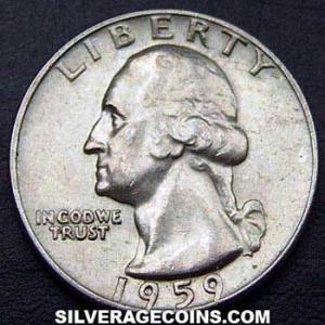 1959 D United States "Washington" Silver Quarter Dollar (Obverse)