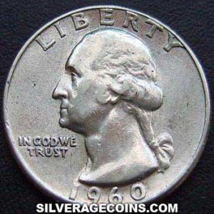 1960 United States "Washington" Silver Quarter Dollar (Obverse)