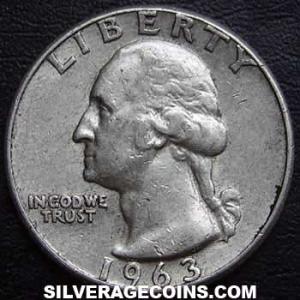 1963 United States "Washington" Silver Quarter Dollar (Obverse)