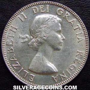 1953 w/o straps Elizabeth II Canadian Silver 25 Cents (Obverse)