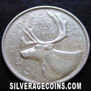 25 Céntimos de Plata Canadienses de Isabel II 1962 (Reverso)