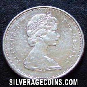 25 Céntimos de Plata Canadienses de Isabel II 1965 (Anverso)