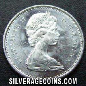 1967 Elizabeth II Canadian Silver 25 Cents (.800) (Obverse)