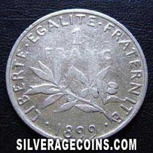1899 French Silver Franc (Reverse)