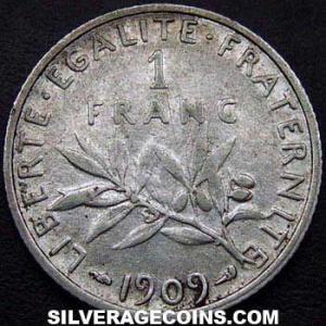 1909 French Silver Franc (Reverse)