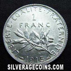 Franco de Plata Francés 1915 (Reverso)
